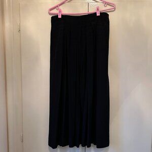 Black Stripe Skirt with Two Side Pockets-Unlined-Size 11